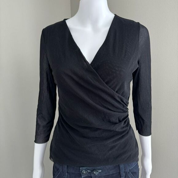 Johnny Heaven Black Mesh Overlay Top Size L - Picture 4 of 7